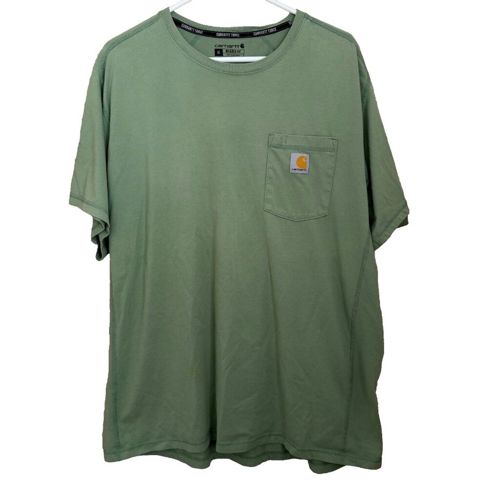 Carhartt Men Force Relaxed Fit Pocket T-Shirt XL Green Workwear Outdoor Gorpcore
